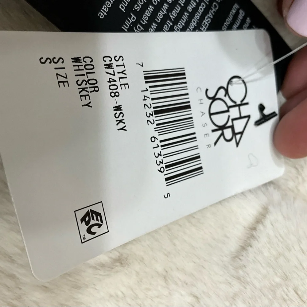 CHASER NEW Women's Whisky Brown and White Faux Shearling Jacket Size S Vegan - Picture 11 of 11